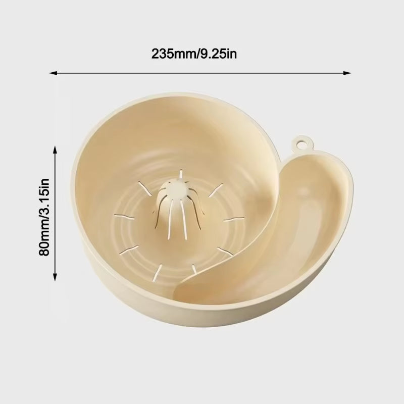New Snail Shape Fruit Drainer Basket Creative Automatic Rotation Clean Basin Vegetable Washing Basin Multi-Functional Reusable L