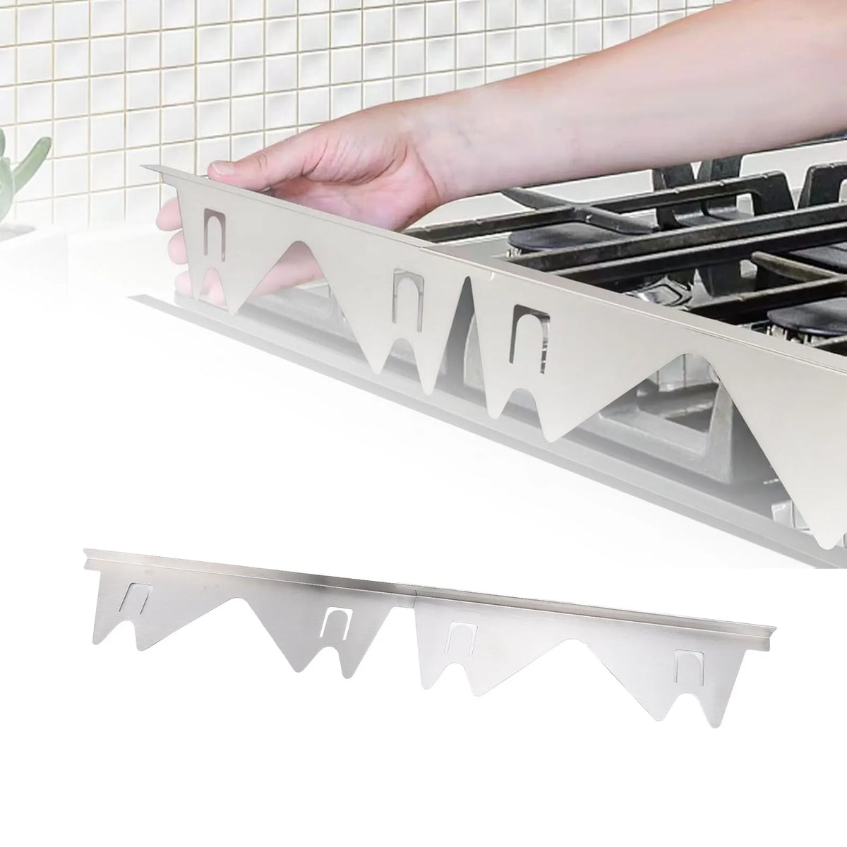 Adjustable Stainless Steel Stove Gap Covers - Set of 2 Pairs