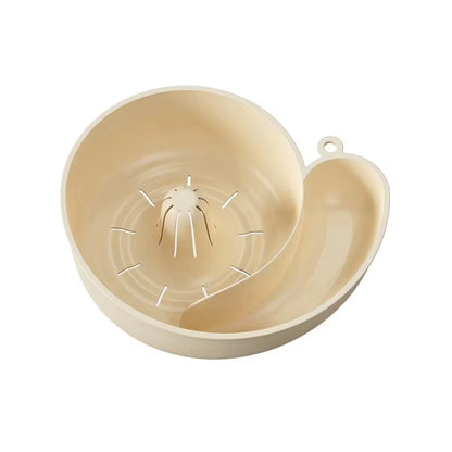 New Snail Shape Fruit Drainer Basket Creative Automatic Rotation Clean Basin Vegetable Washing Basin Multi-Functional Reusable L